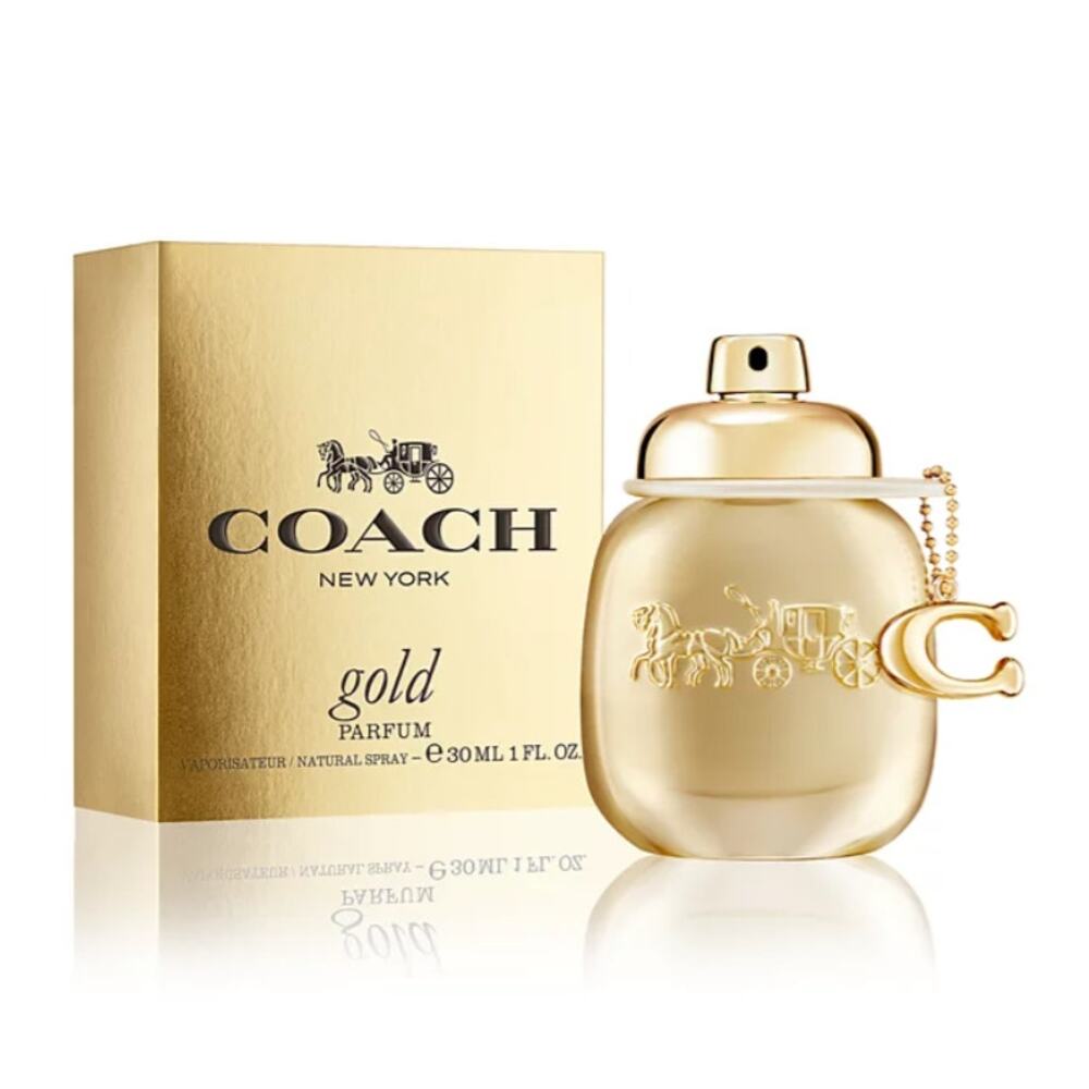 COACH Gold Parfum Spray, 1 oz. 30 ml - Pink peppercorn, almond blossom, vanilla - Picture 1 of 6